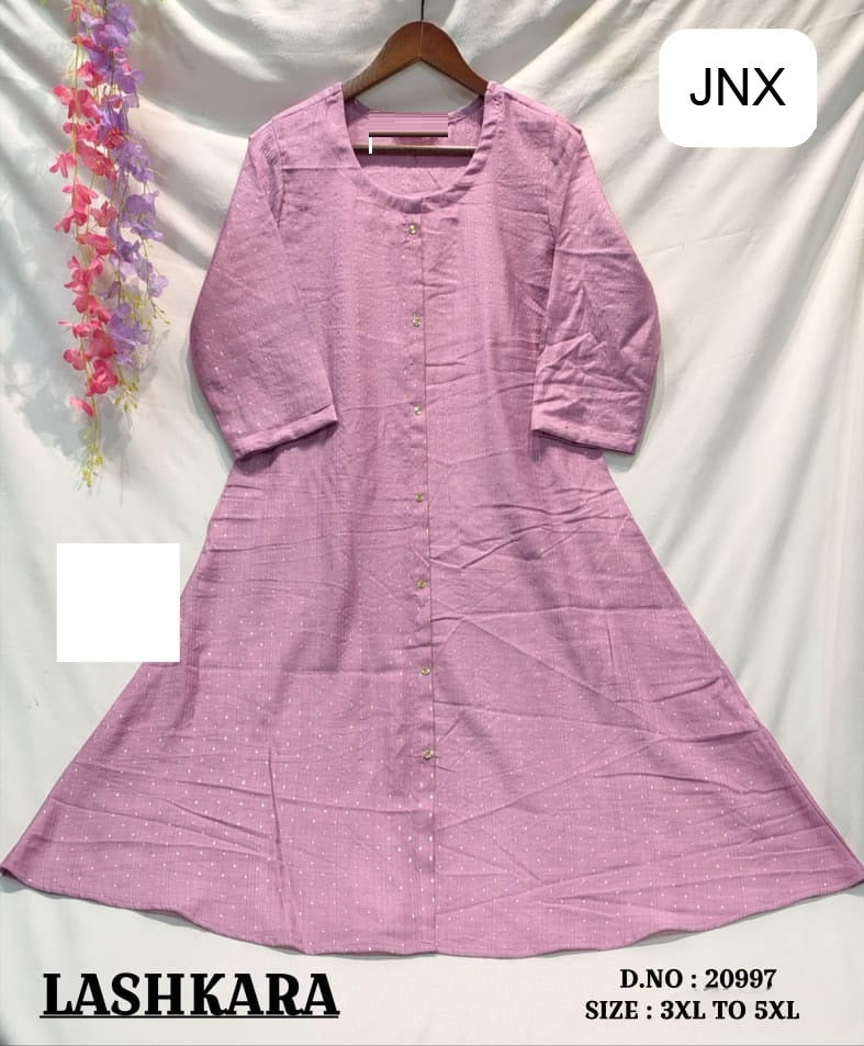 Lashkara 011225 Jnx Vertican Foil Plus Size Kurtis Supplier Gujarat