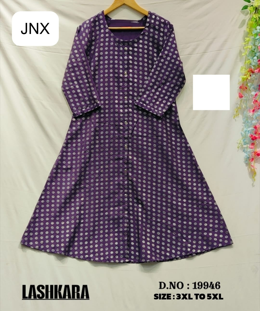 Lashkara 011225 Jnx Vertican Foil Plus Size Kurtis Supplier Gujarat