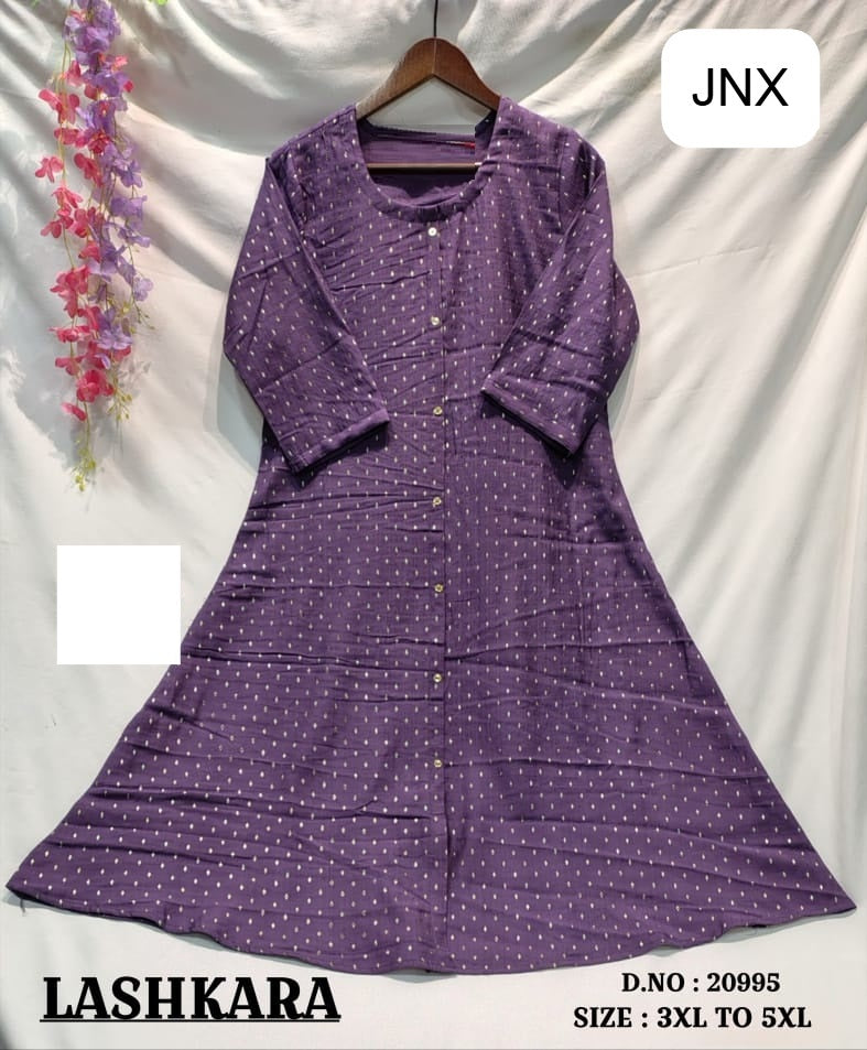 Lashkara 011225 Jnx Vertican Foil Plus Size Kurtis Supplier Gujarat