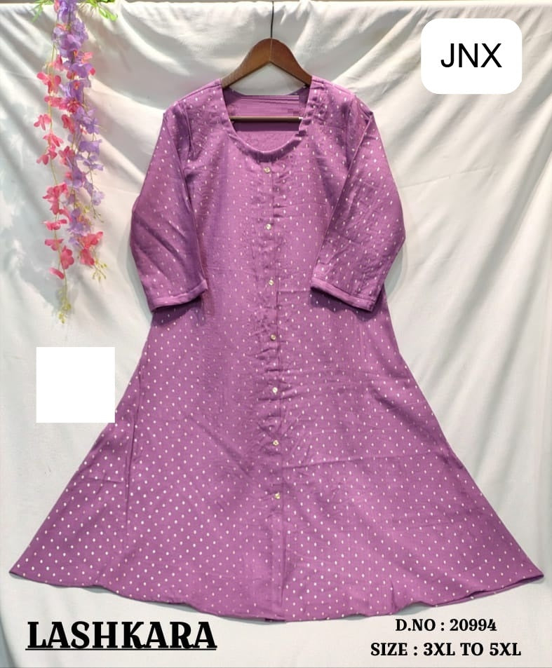 Lashkara 011225 Jnx Vertican Foil Plus Size Kurtis Supplier Gujarat