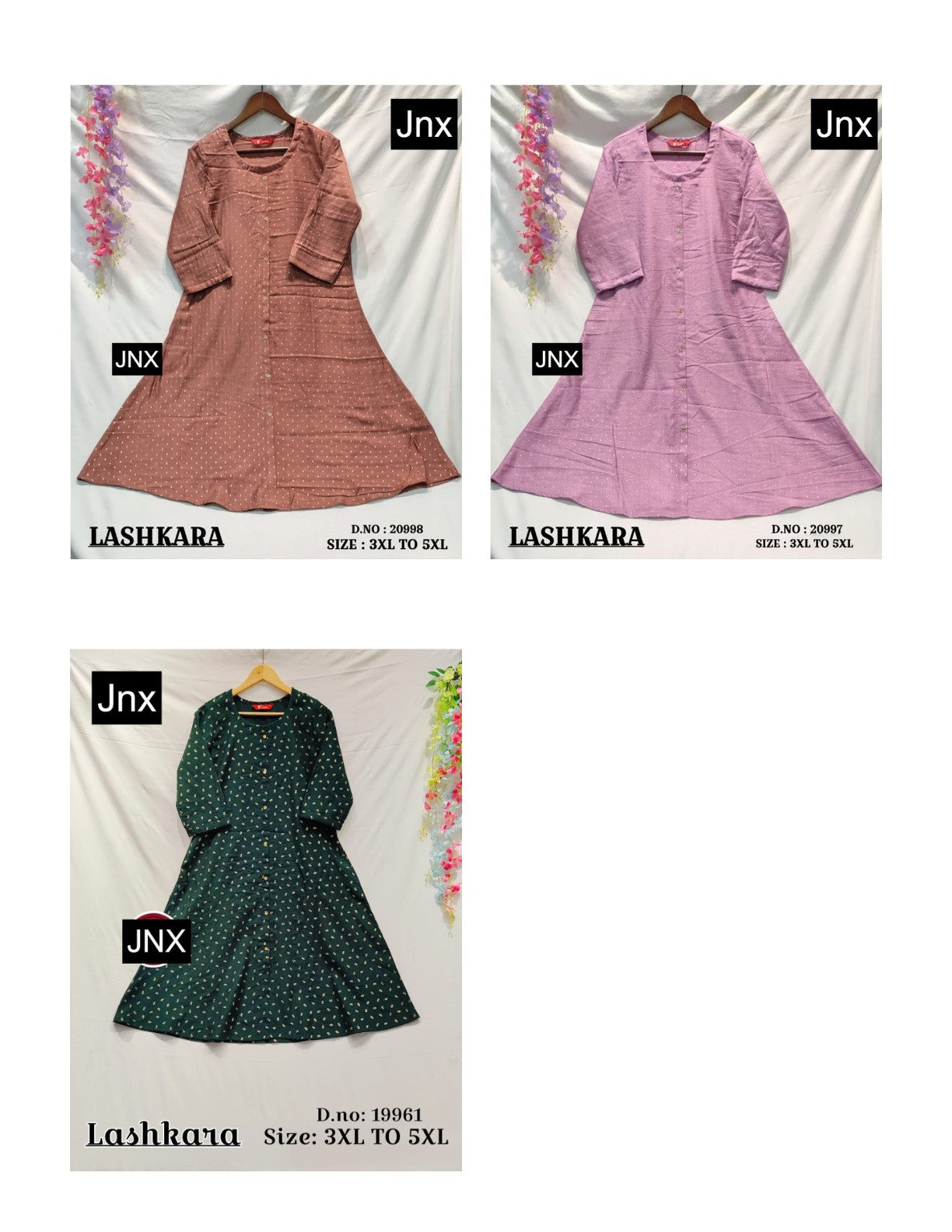 Lashkara 111125 Jnx Vertican Plus Size Kurtis Wholesaler India