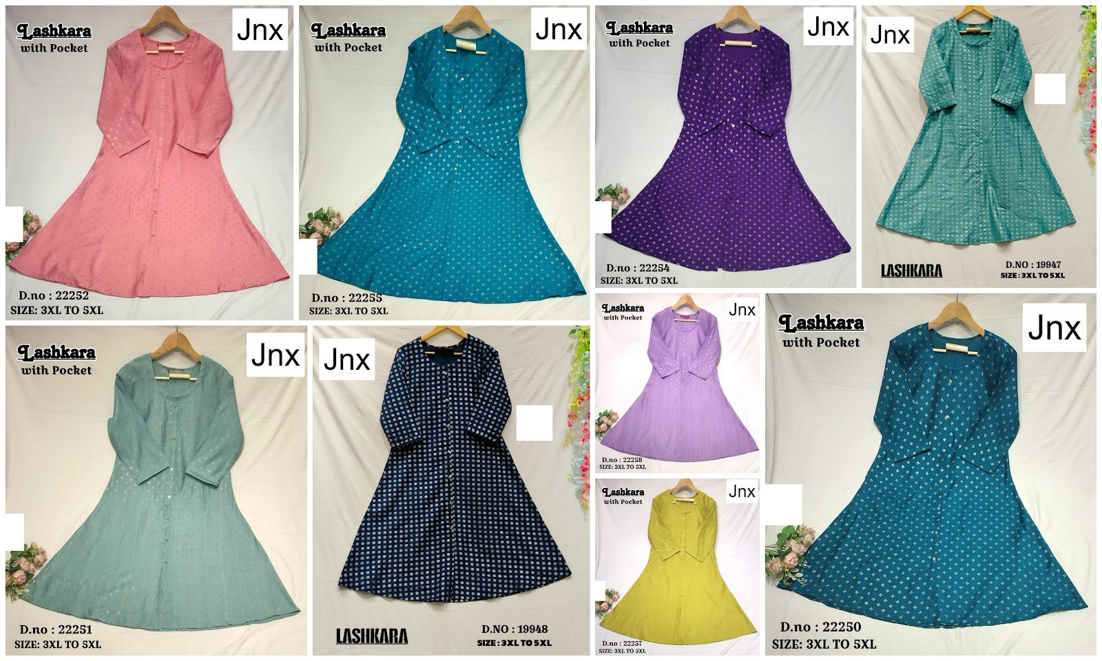 Lashkara 1303 Jnx Vertican Plus Size Kurtis Wholesale