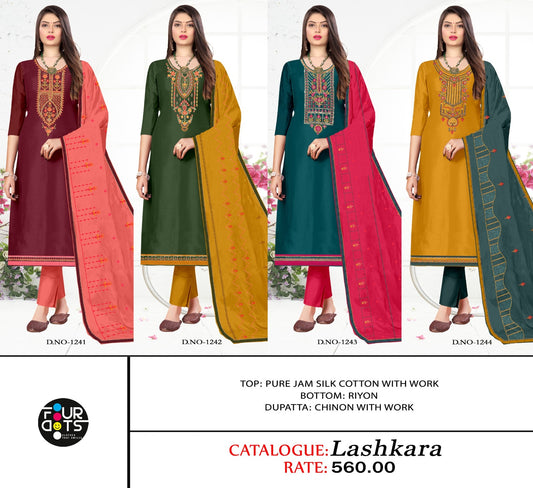 Lashkara Four Dots Jam Silk Pant Style Suits Exporter Gujarat