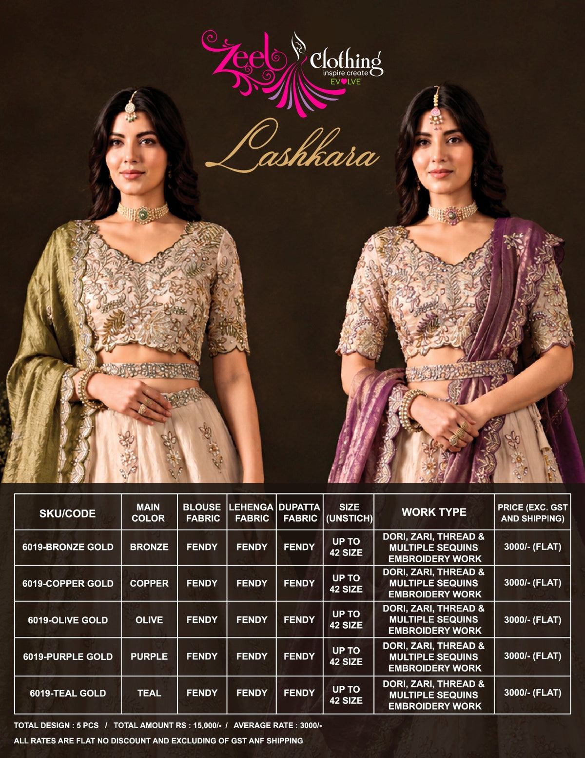Lashkara Zeel Clothing Fendy Lehenga Choli Supplier