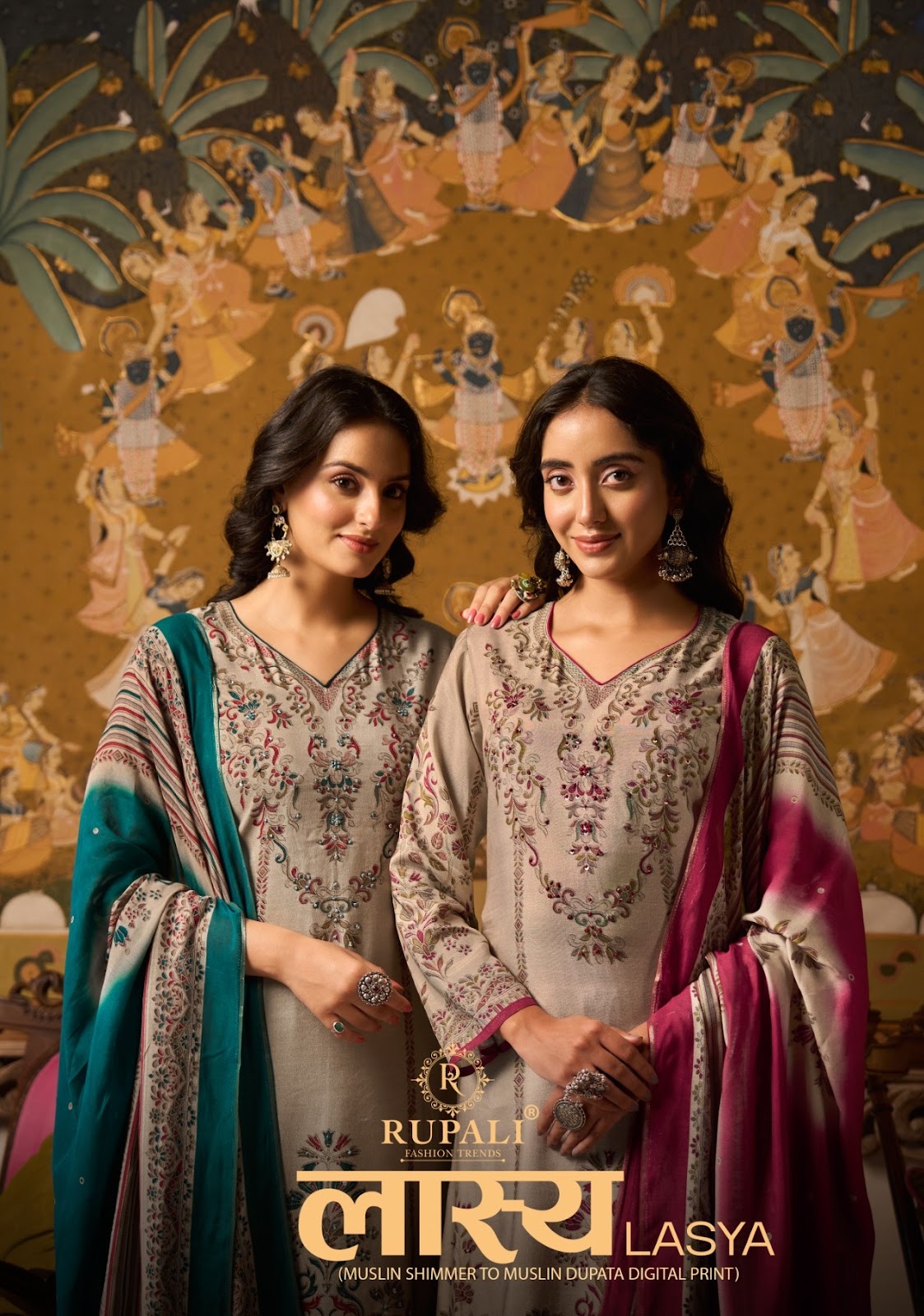 Lasya Rupali Viscose Muslin Pant Style Suits Supplier Gujarat