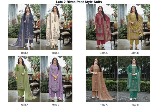 Lata 2 Rivaa Jam Satin Pant Style Suits Manufacturer India