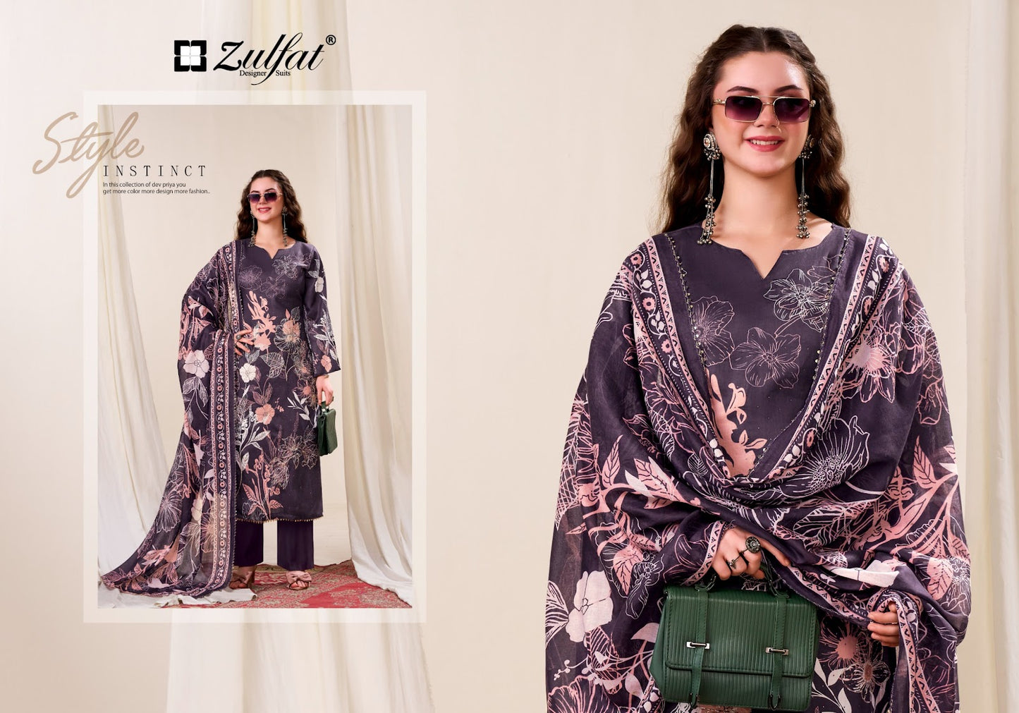 Latifa Zulfat Designer Jam Cotton Karachi Salwar Suits Manufacturer