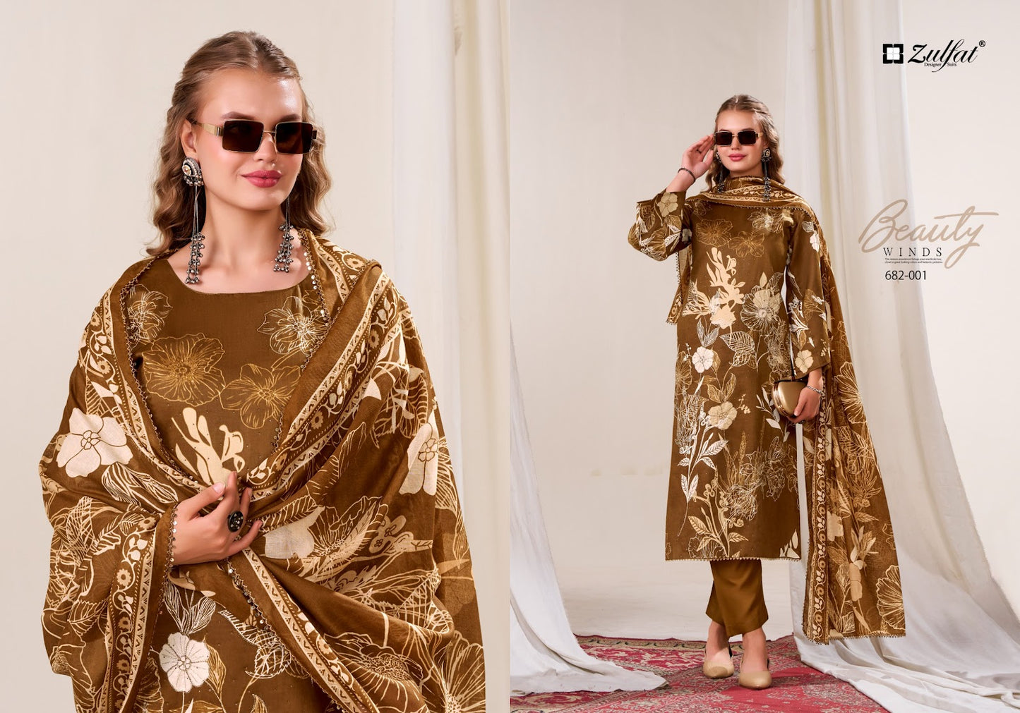 Latifa Zulfat Designer Jam Cotton Karachi Salwar Suits Manufacturer