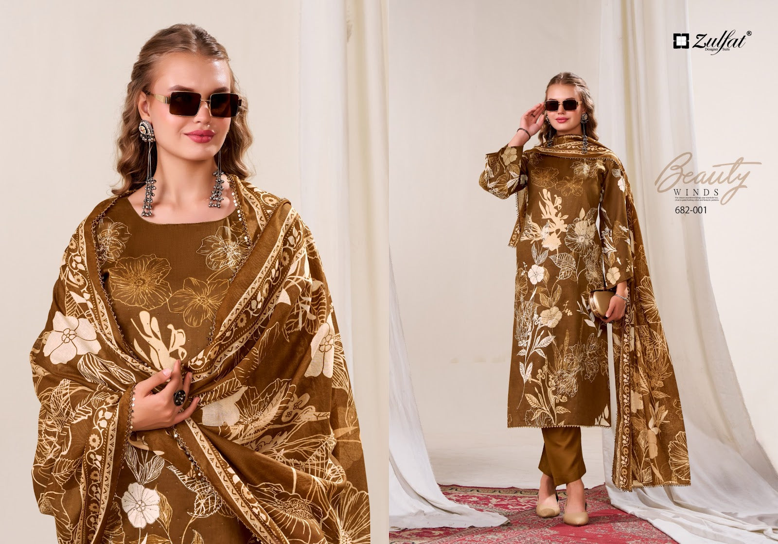 Latifa Zulfat Designer Jam Cotton Karachi Salwar Suits Manufacturer