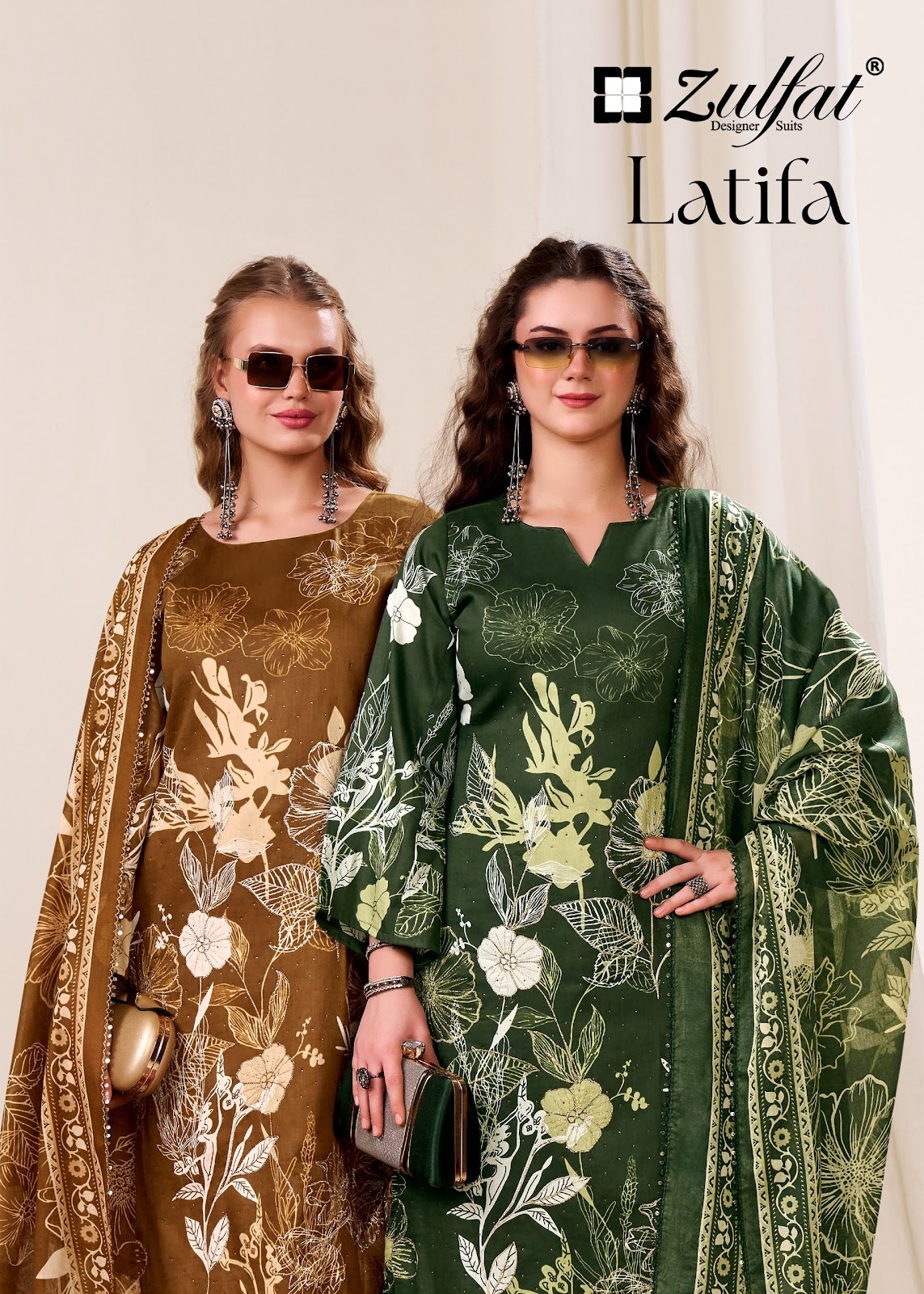 Latifa Zulfat Designer Jam Cotton Karachi Salwar Suits Manufacturer