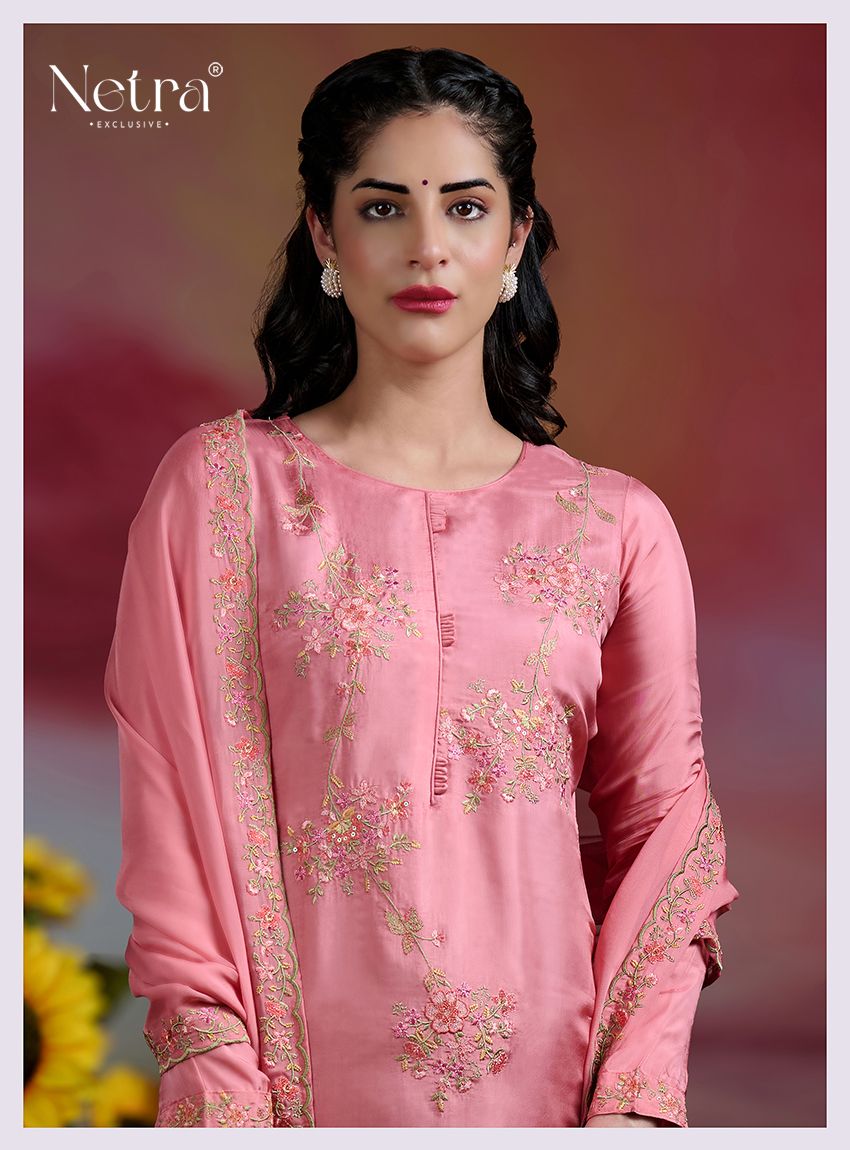 Latika Netra Silk Pant Style Suits Wholesaler Ahmedabad