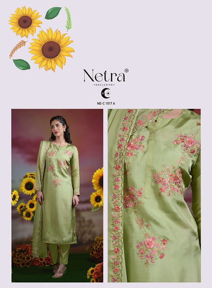 Latika Netra Silk Pant Style Suits Wholesaler Ahmedabad