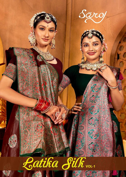 Latika Silk Vol 1 Saroj Satin Silk Sarees Manufacturer Ahmedabad