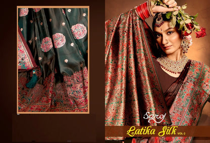 Latika Silk Vol 2 Saroj Satin Silk Sarees Wholesaler