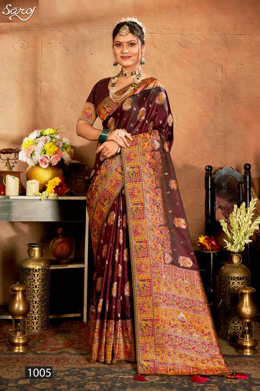 Latika Silk Vol 3 Saroj Satin Silk Sarees Wholesale Rate