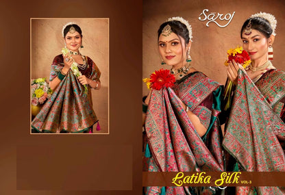Latika Silk Vol 3 Saroj Satin Silk Sarees Wholesale Rate