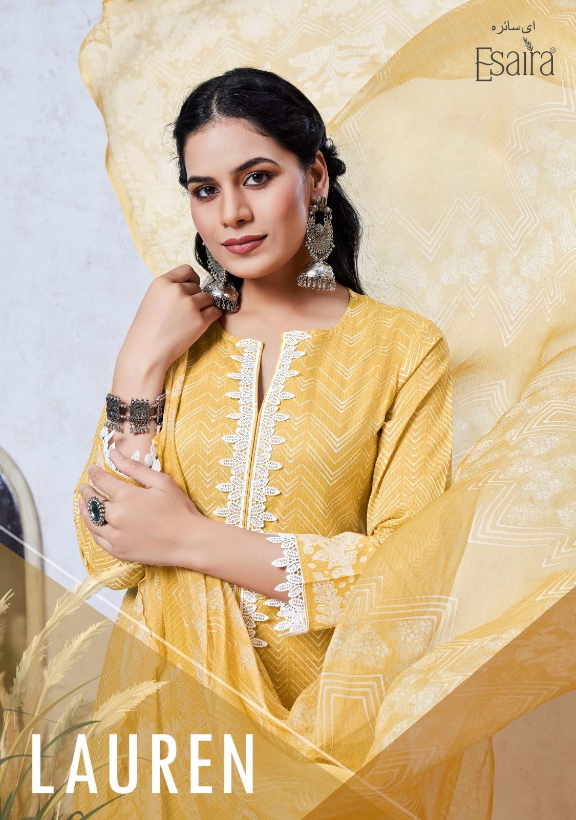 Lauren Esaira Cotton Cambric Pant Style Suits Supplier