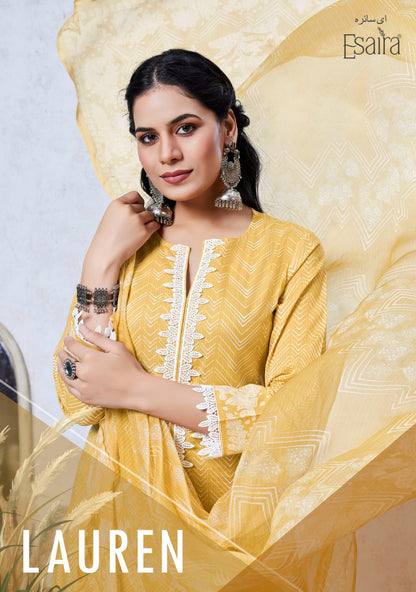 Lauren Esaira Cotton Cambric Pant Style Suits Supplier