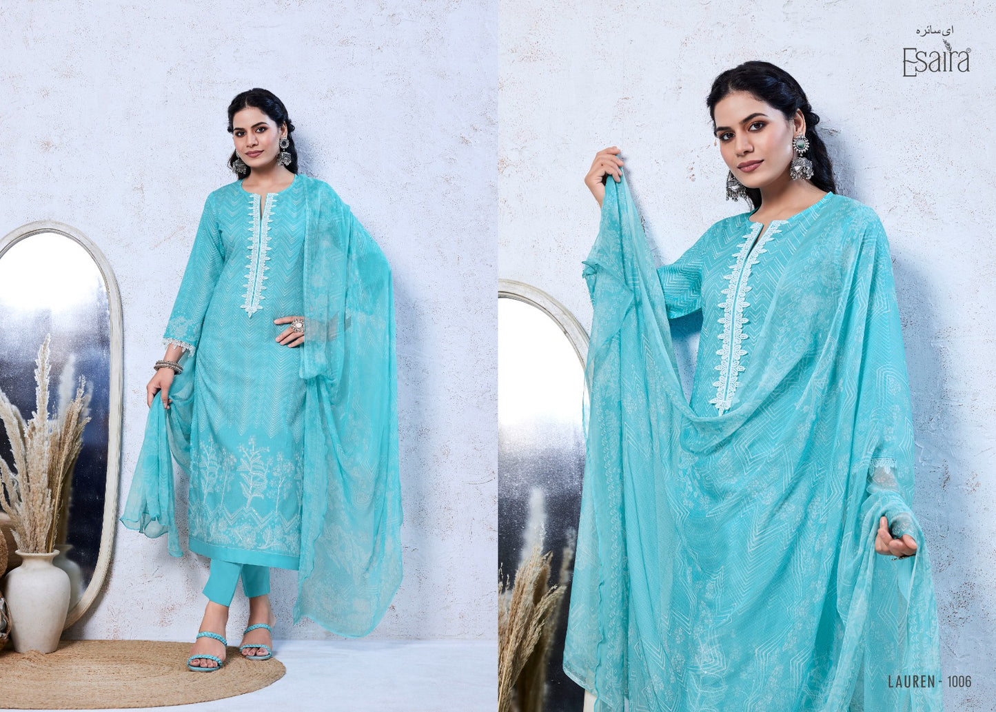 Lauren Esaira Cotton Cambric Pant Style Suits Supplier