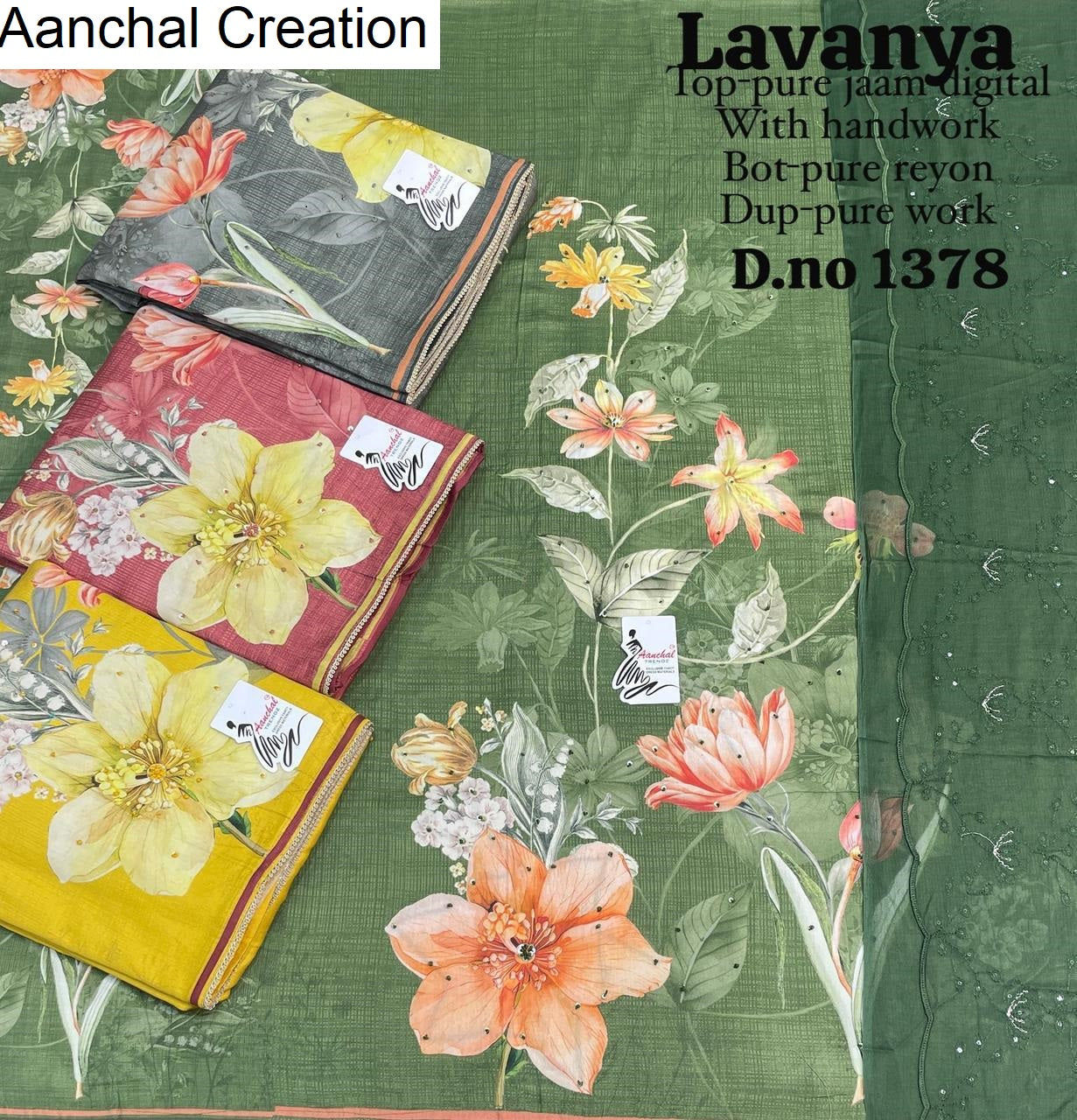Lavanaya Aanchal Creation Pure Jaam Salwar Suits Supplier