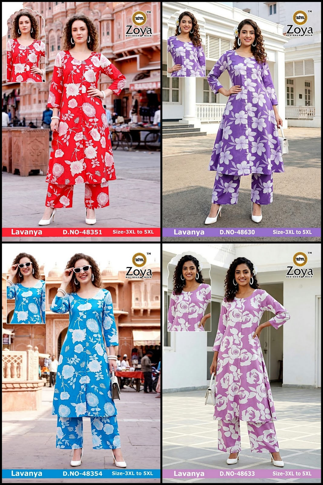 Lavanya 120926 Zoya Rayon Kurti Plazzo Set Exporter Ahmedabad