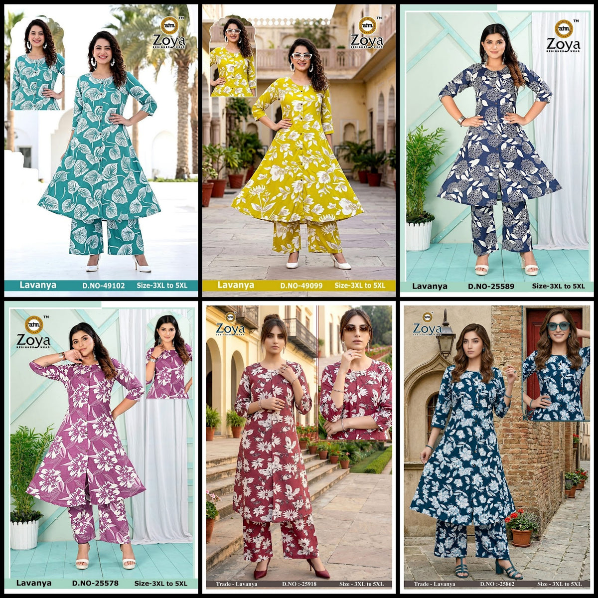 Lavanya 120926 Zoya Rayon Kurti Plazzo Set Exporter Ahmedabad