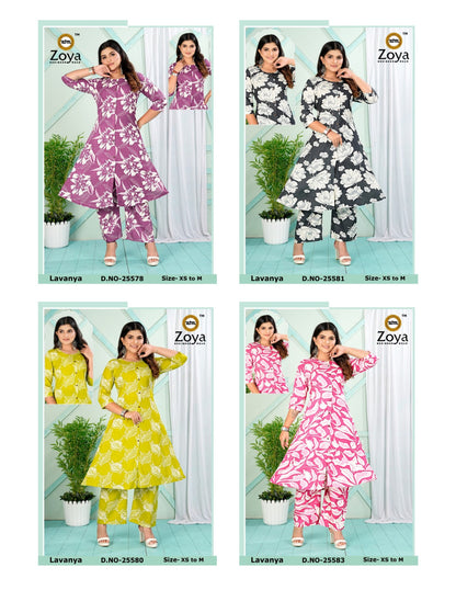 Lavanya 1311 Zoya Rayon Co Ord Set Wholesale Rate