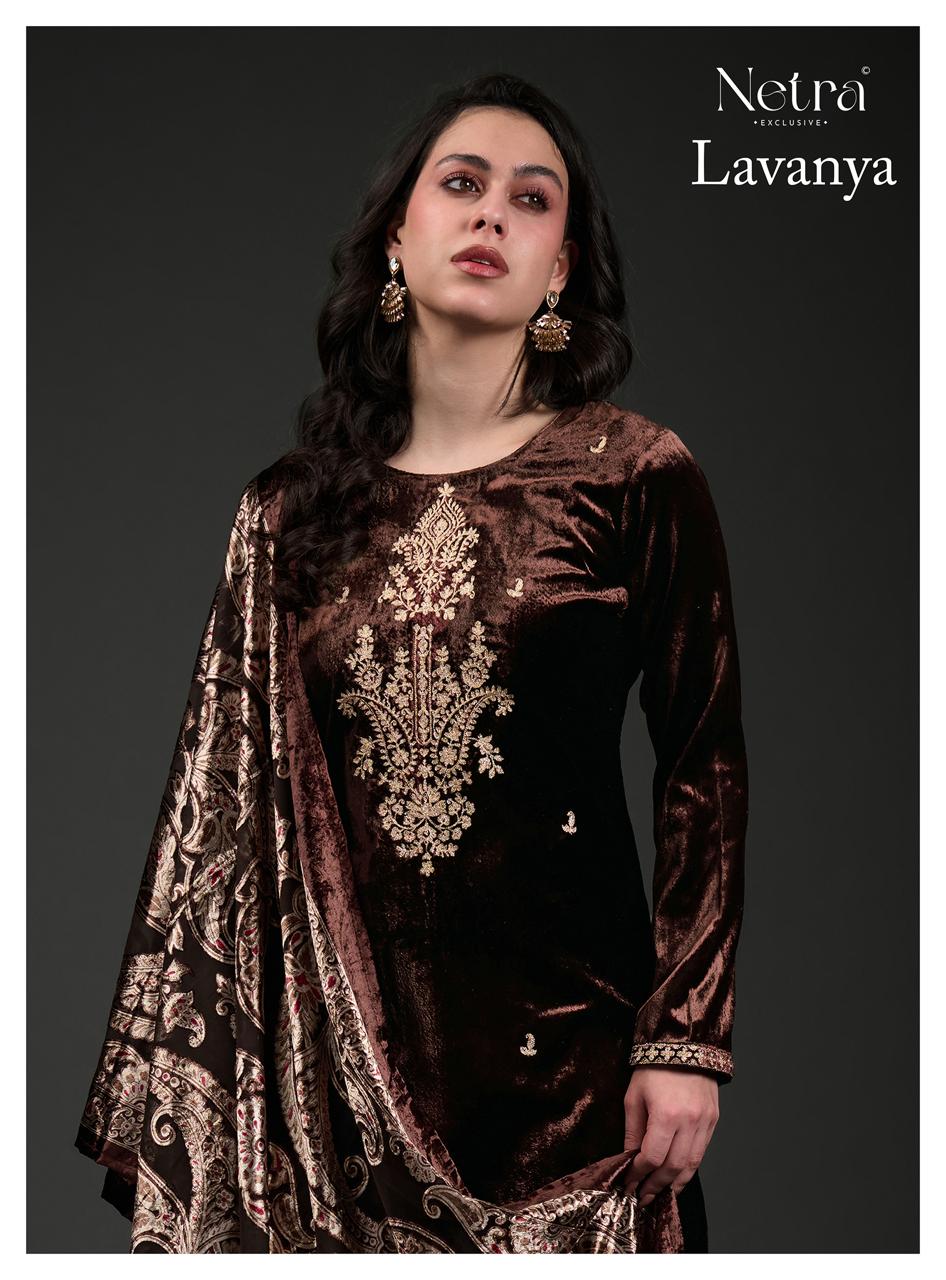 Lavanya Netra Velvet Suits Wholesale Price