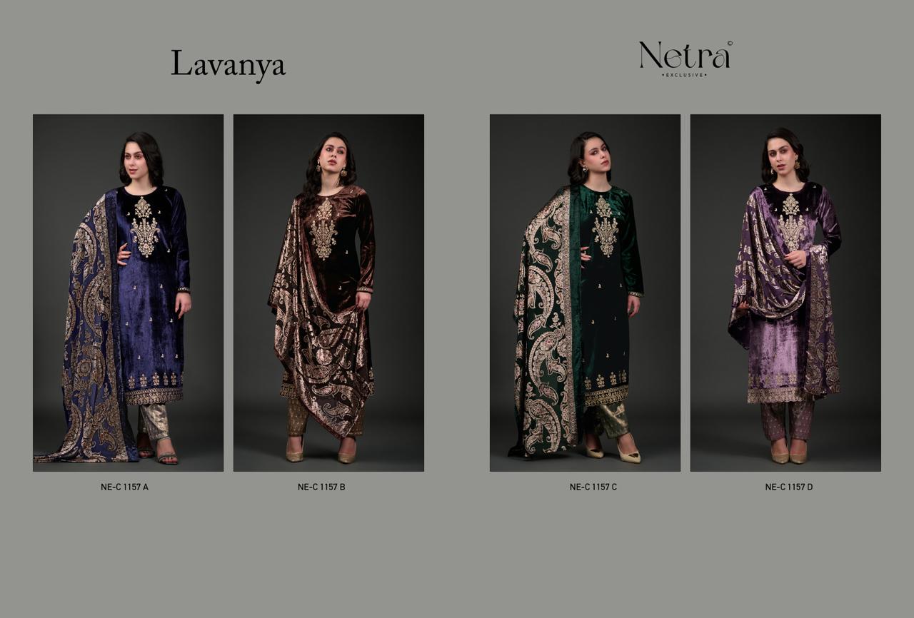 Lavanya Netra Velvet Suits Wholesale Price