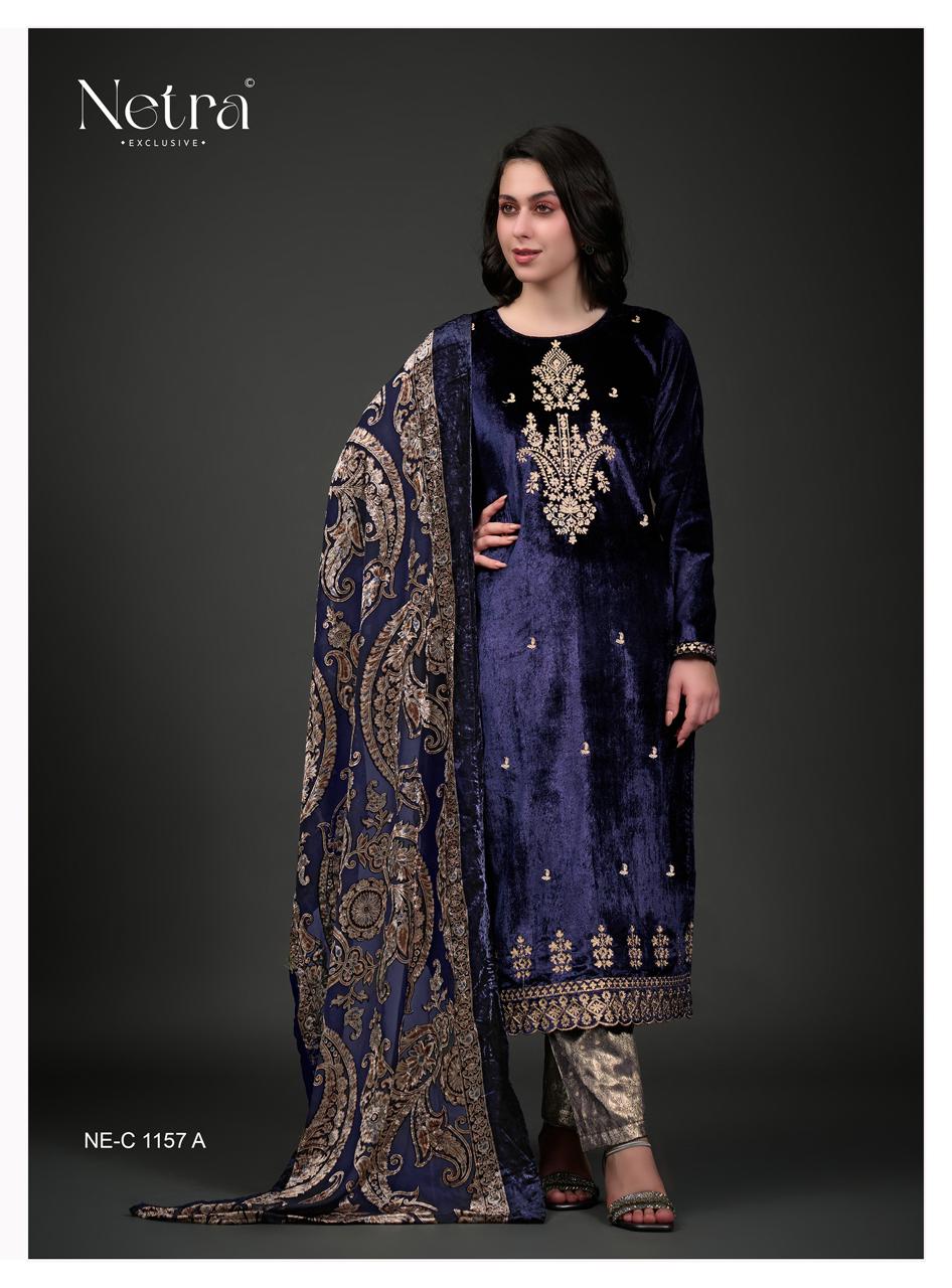 Lavanya Netra Velvet Suits Wholesale Price
