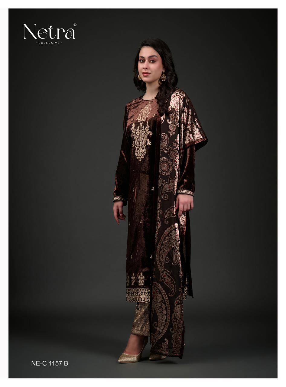 Lavanya Netra Velvet Suits Wholesale Price