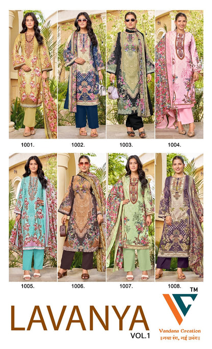 Lavanya Vol 1 Vandana Creation Cotton Karachi Salwar Suits Supplier India