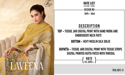 Laveena Tm Tissue Plazzo Style Suits Wholesaler