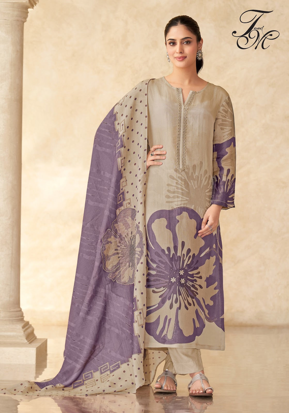 Laveena Tm Tissue Plazzo Style Suits Wholesaler