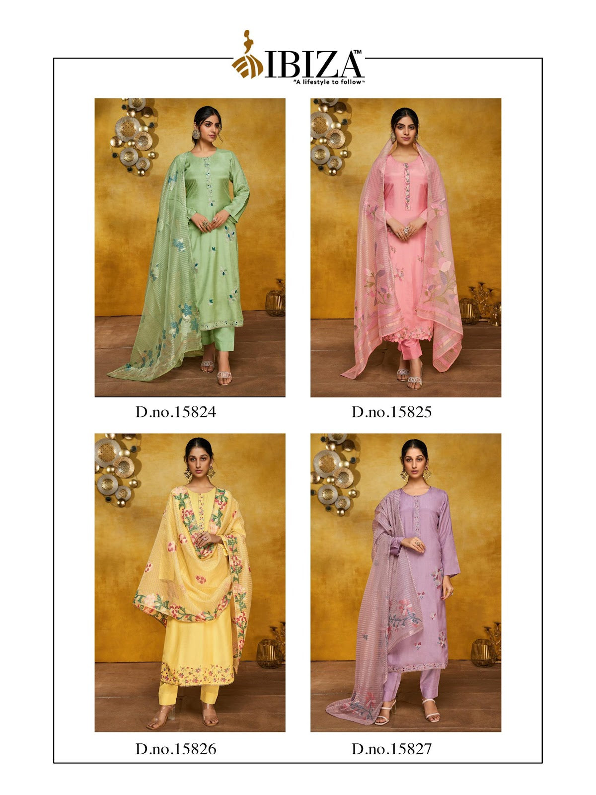 Lavender Ibiza Pure Bemberg Muslin Pant Style Suits Wholesale Price