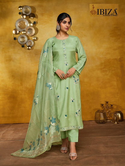 Lavender Ibiza Pure Bemberg Muslin Pant Style Suits Wholesale Price