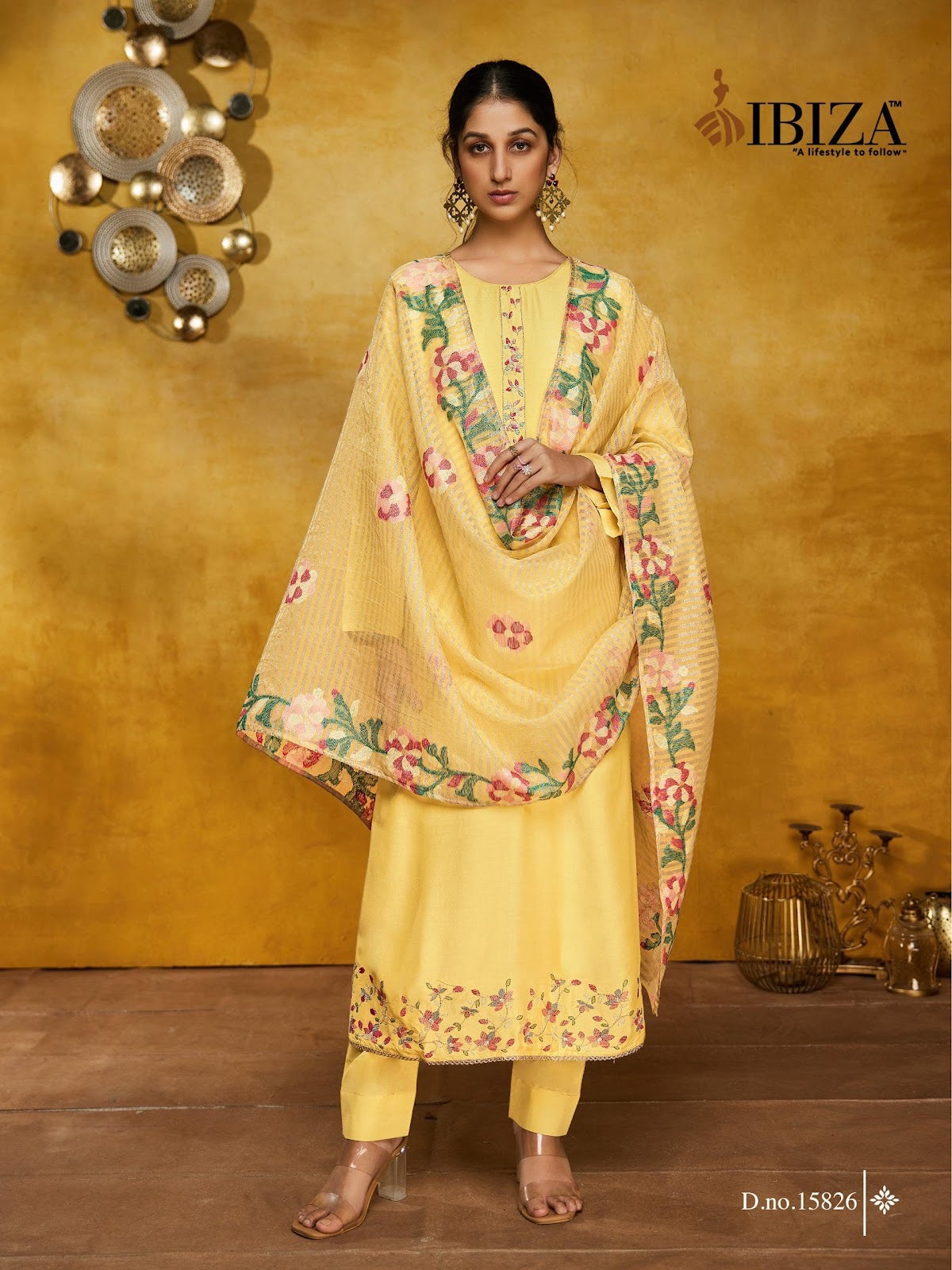 Lavender Ibiza Pure Bemberg Muslin Pant Style Suits Wholesale Price