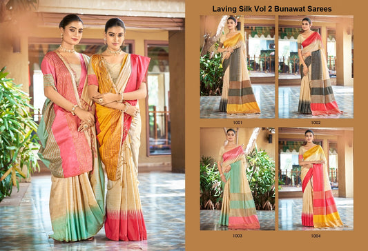 Laving Silk Vol 2 Bunawat Slub Silk Sarees Supplier India