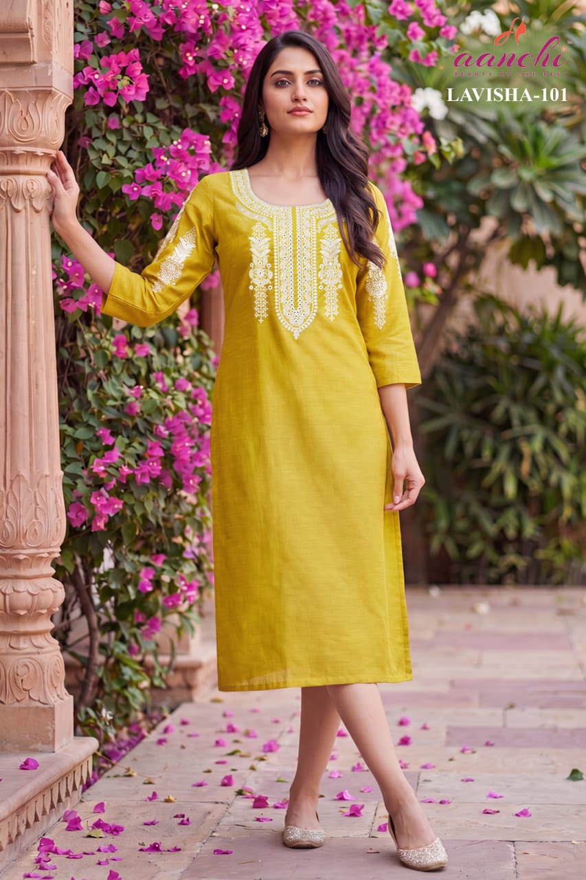 Lavisha Aanchi Vatican Knee Length Kurtis Exporter Gujarat