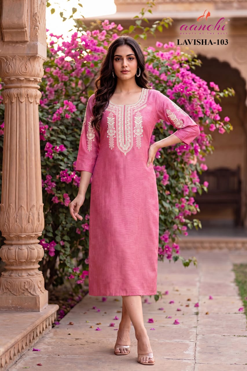 Lavisha Aanchi Vatican Knee Length Kurtis Exporter Gujarat