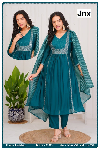 Lavishka Jnx Mul Chanderi Readymade Anarkali Suits Exporter Gujarat