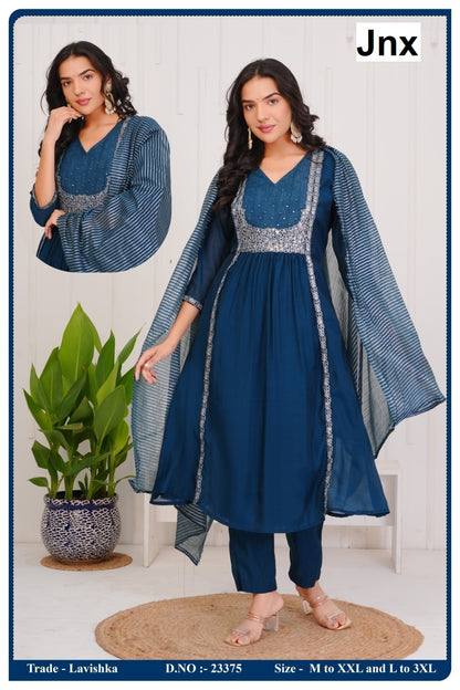 Lavishka Jnx Mul Chanderi Readymade Anarkali Suits Exporter Gujarat