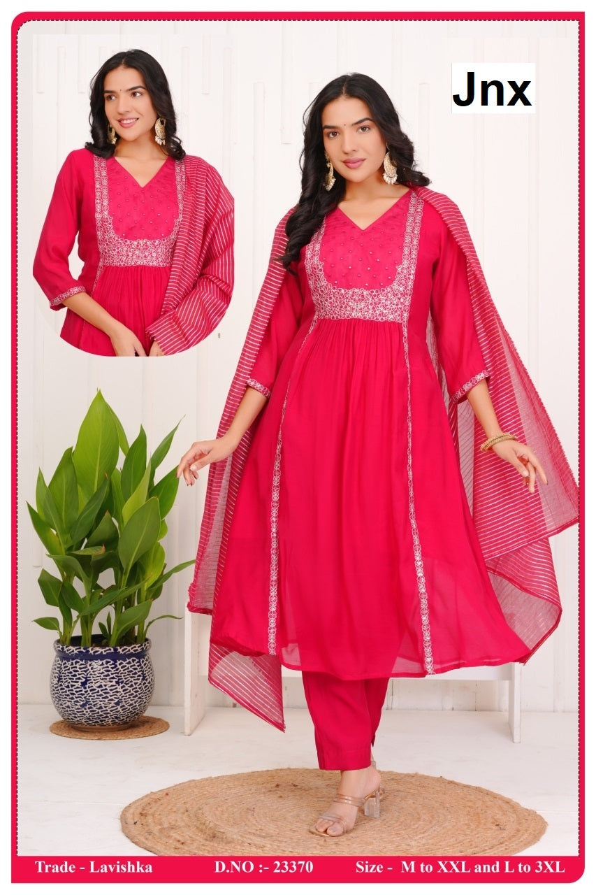Lavishka Jnx Mul Chanderi Readymade Anarkali Suits Exporter Gujarat