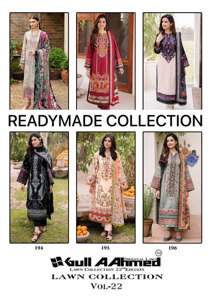 Lawn Collection Vol 22 Gul Ahmed Karachi Readymade Suits Wholesale Rate