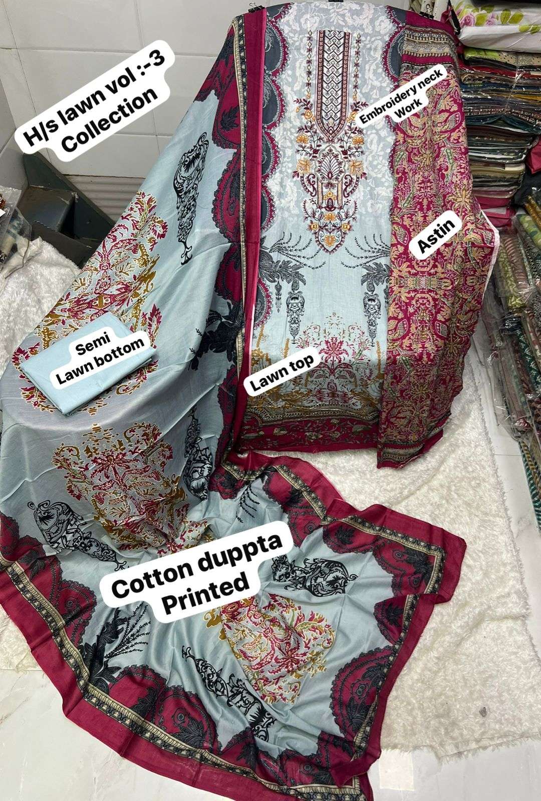 Lawn Collection Vol 3 Sapphire Karachi Salwar Suits Exporter Gujarat