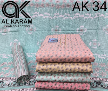 Lawn Design 020425 Al Karam Cotton Salwar Suits Exporter