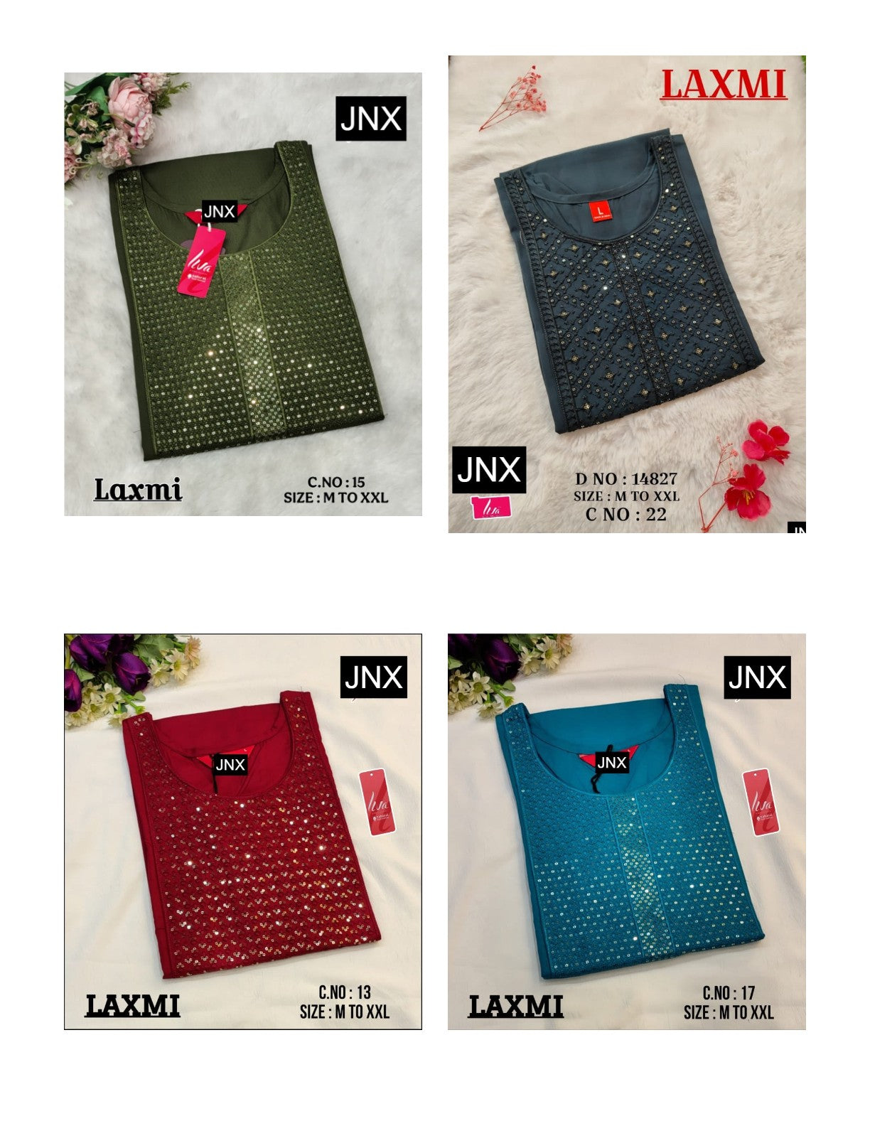 Laxmi 2012 Jnx Rayon 22Kg Straight Cut Kurtis Exporter
