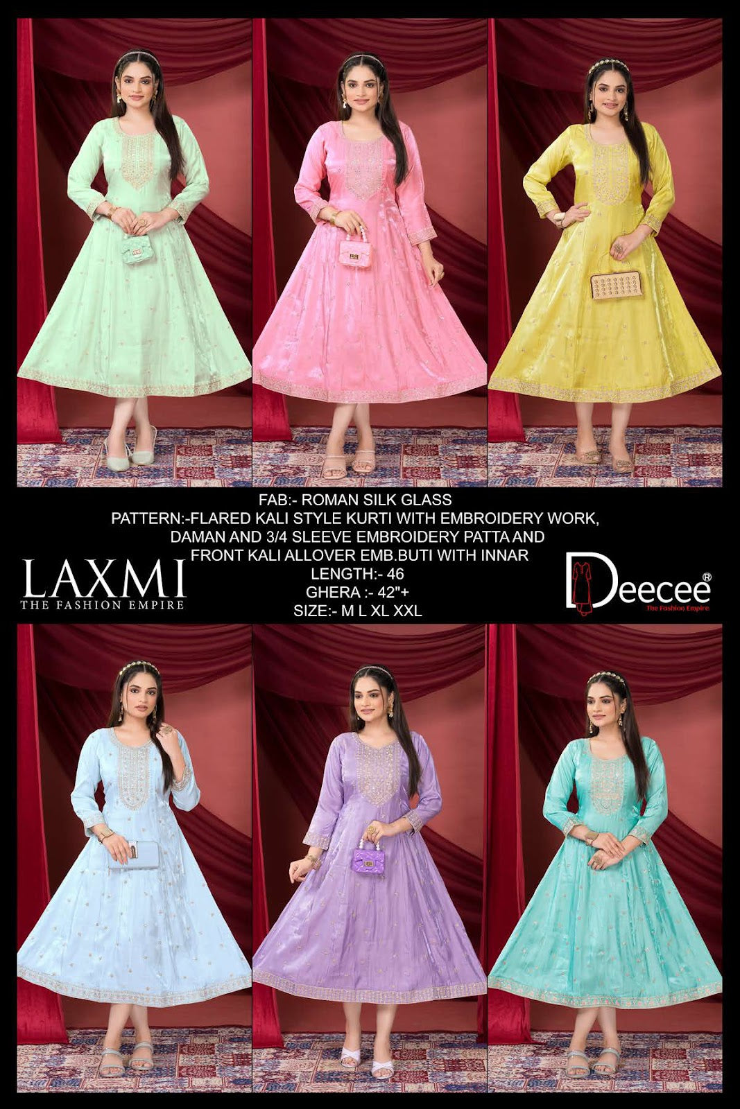 Laxmi Deecee Roman Silk Anarkali Kurtis Exporter