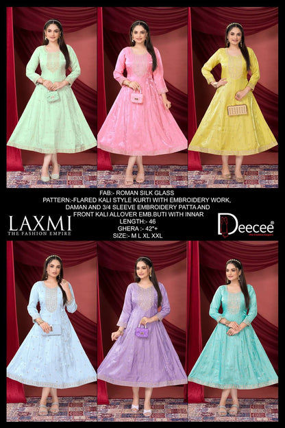 Laxmi Deecee Roman Silk Anarkali Kurtis Exporter