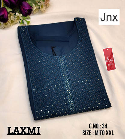 Laxmi Liva 241125 Jnx Rayon 22Kg Long Straight Kurti Wholesale Rate